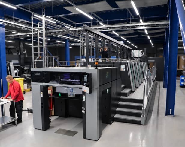 One of the Heidelberg Speedmaster XL106-8P printing presses