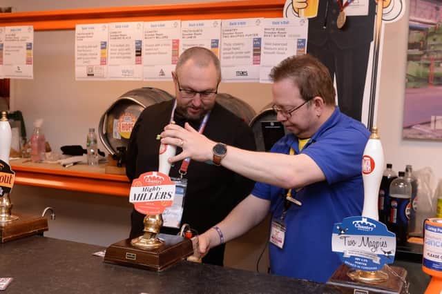 Pints of Chantry beer poured at the Rotherham Real Ale and Music Festival