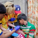 Rotherham Rotary Club volunteers help administer the vaccination in India in 2018 