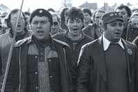 Cortonwood miners pictured marching back to work in 1985