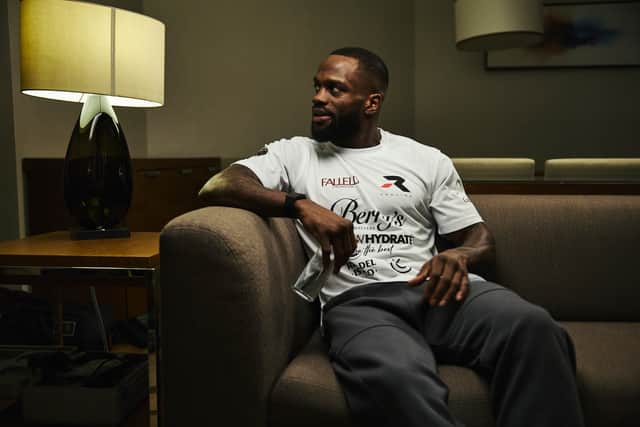 Riyadh, Saudi Arabia: Ishmael Davis during the Media Day  for the Riyadh Season Boxing event this weekend.
16 December 2024
Picture By Mark Robinson Matchroom Boxing