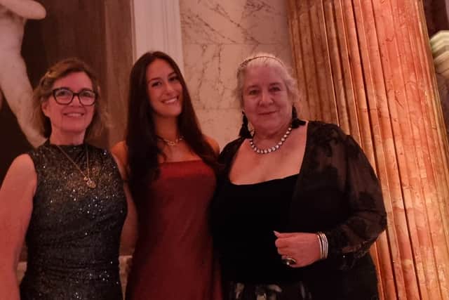 Among the Wentworth Woodhouse supporters who flew in from Jacksonville in Florida were LtoR Mason Martin, Vason Lyerly and Joanelle Mulrain 

