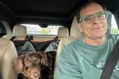 Carl, pictured with pups Stevie and Jinx, will hop on a non-stop flight to London this week