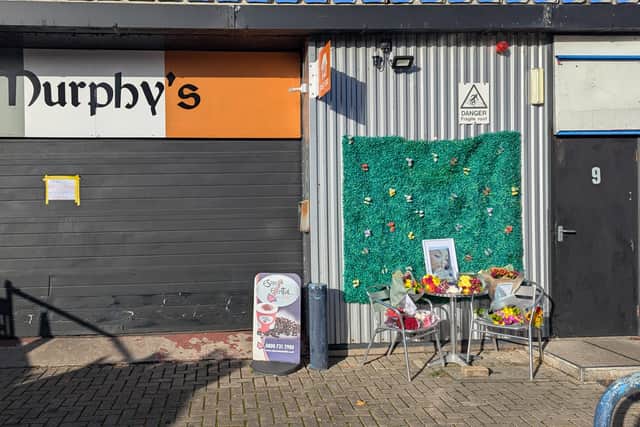 Flowers and tributes were left to Sophie at Murphy's cafe following her death