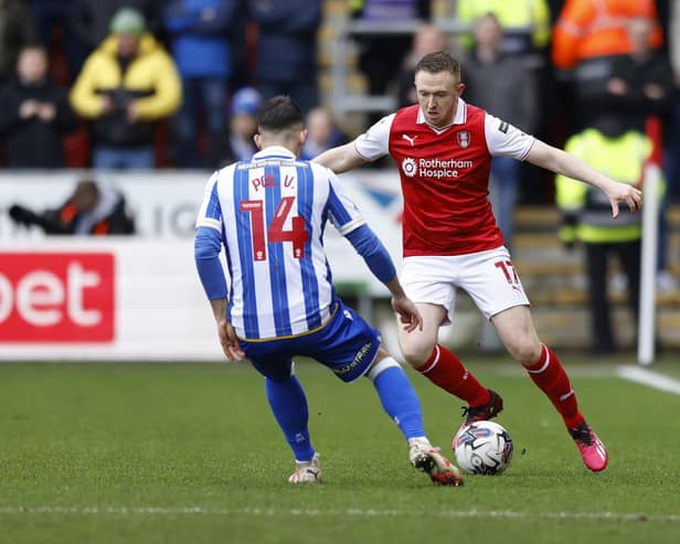 Shane Ferguson in action for Rotherham United against Sheffield Wednesday in his final season at the club. Picture: Jim Brailsford