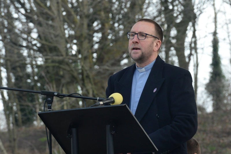 Vicar of Rotherham Rev Phil Batchford spoke at the Rotherham Holocaust Memorial Day event in Clifton Park.