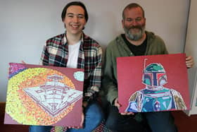 Tim Haywood (left) and artist James Brunt