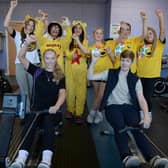Students at Winterhill School took part in a sponsored triathlon in the school gym, to raise funds for Children in Need. (photo by Kerrie Beddows)