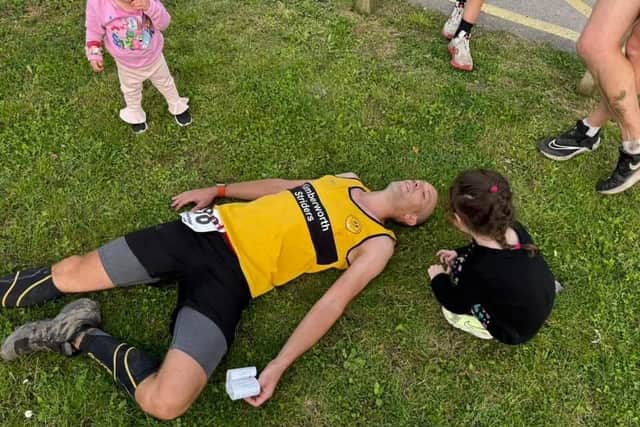 FLAT OUT: Craige ~Spencer after the Round Rotherham run.