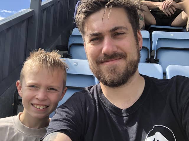 Mat Chappell and his stepson Theo from Thurcroft Hubstars