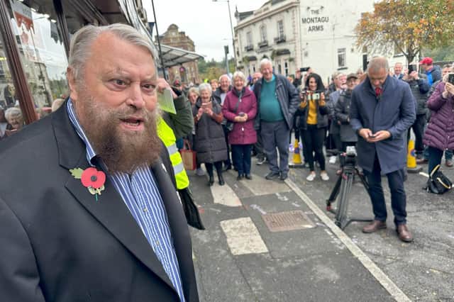 Brian Blessed unveiled the plaque in Mexborough