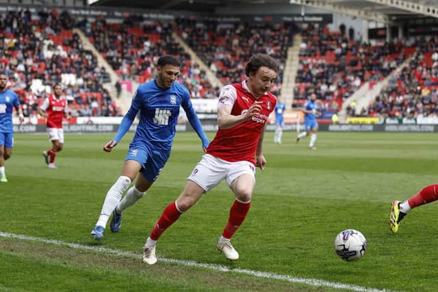 Rotherham United man of the match Ollie Rathbone in action against Birmingham City. Picture: Jim Brailsford