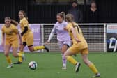 Action from Sunday's game between Basford United and Rotherham United Women. Picture by MIKE GRETTON