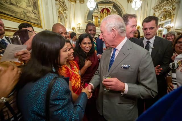 Swapna meeting King Charles at the reception