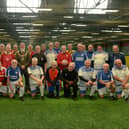 Now: Mature Millers and Chesterfield line up for their anniversary match with guest, Mayor of Rotherham Cllr Robert Taylor. Picture: Kerrie Beddows