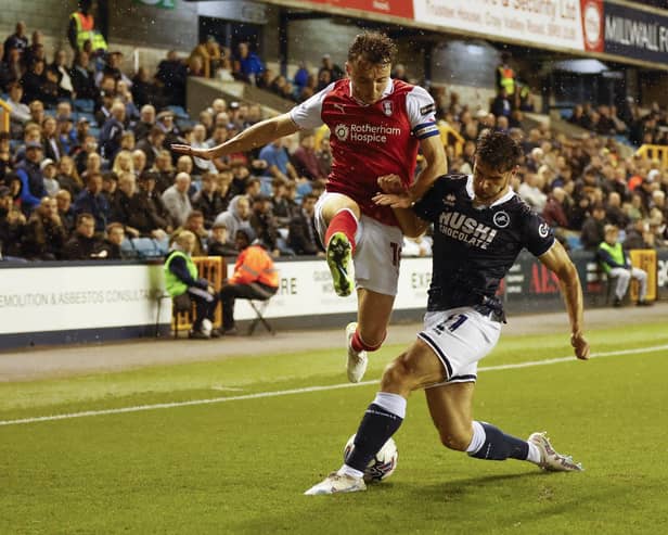 Rotherham United midfielder Ollie Rathbone in Championship action at Millwall. Picture: Jim Brailsford
