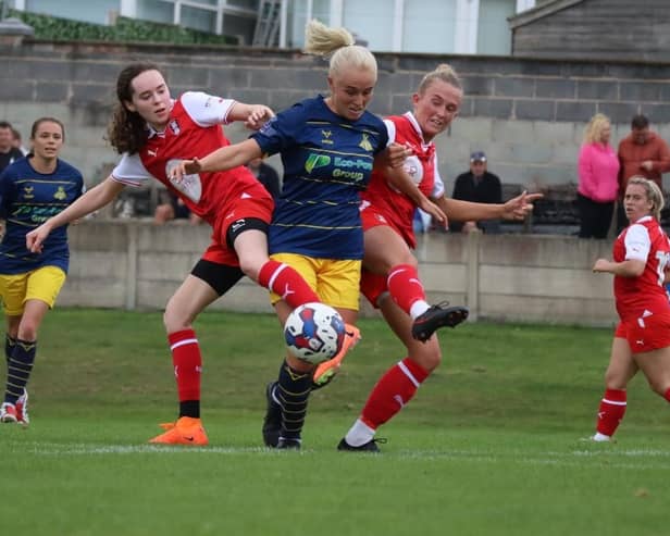 Action from Rotherham United Women against Doncaster Belles. Picture: TERI BAILEY.
