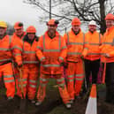 Leader Cllr Chris Read (right) with RMBC staff working on a neighbourhood improvement project