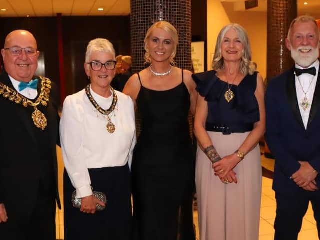 Claire Jasiok (centre) with Mayors of Rotherham (right) and Barnsley (left)
