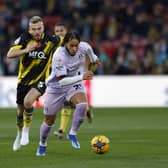 Sam Nombe on the ball for Rotherham United in the first half at Watford. Picture: Jim Brailsford