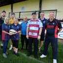 NEW BALL GAME: the group at the Walking Rugby. Pictures by KERRIE BEDDOWS