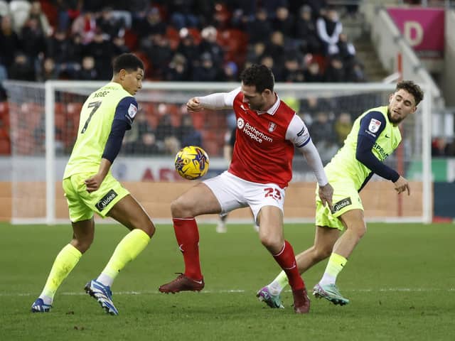 8/10: Sean Morrison plays well for Rotherham United against Sunderland at AESSEAL New York Stadium. Picture: Jim Brailsford