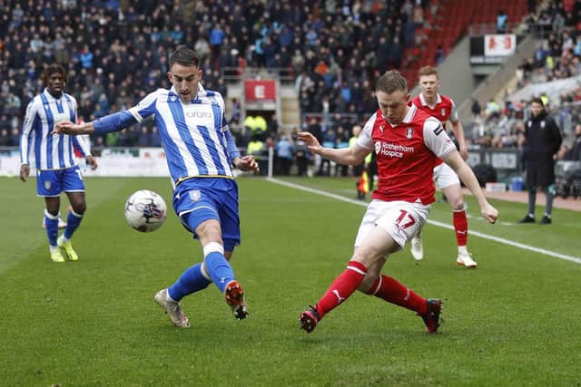 Shane Ferguson makes his first start off the season for Rotherham United, against Sheffield Wednesday at AESSEAL New York Stadium. Picture: Jim Brailsford