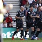 Jordan Hugill's frustration turns to smiles as sends a message to Matt Taylor by scoring for Rotherham United at Southampton. Picture: Jim Brailsford