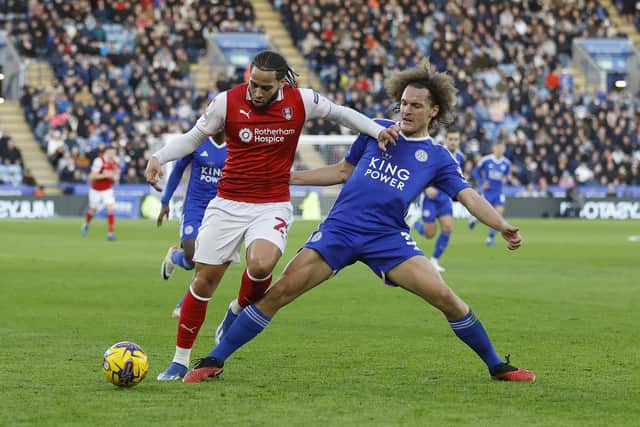 6/10: Sam Nombe worked hard for little reward for Rotherham United at Leicester City. Picture: Jim Brailsford