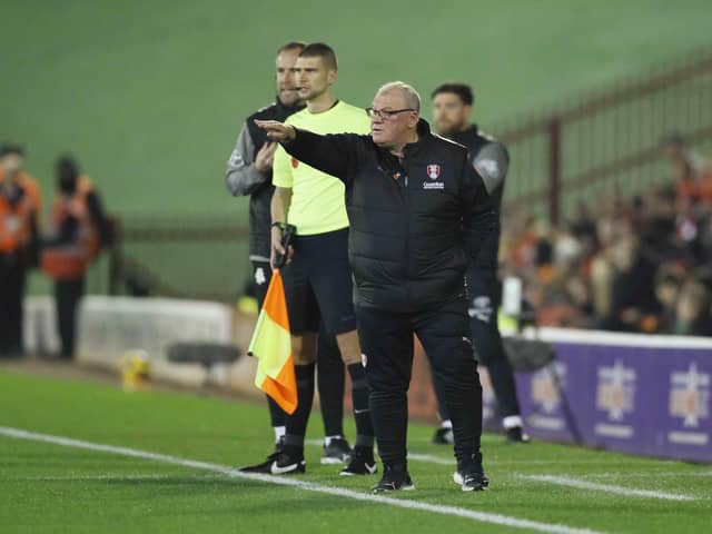 Rotherham United boss Steve Evans at Barnsley. Picture: Jim Brailsford