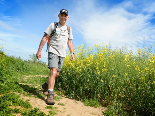 Frank Harkness of Malbty who walked 10,000 miles in ten weeks for charity - photo by Kerrie Beddows