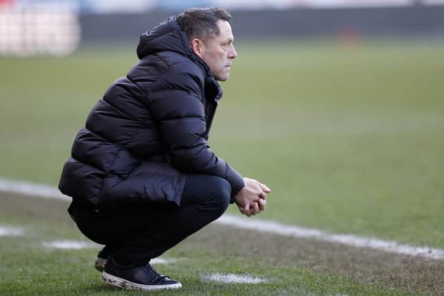 Rotherham United head coach Leam Richardson watches the Sheffield Wednesday match. Picture: Jim Brailsford
