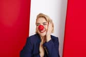 Musician Self Esteem supports Red Nose Day 2024 by wearing one of the new plastic-free, recyclable and plant-based Noses (Photo by Rebecca Naen/Comic Relief)