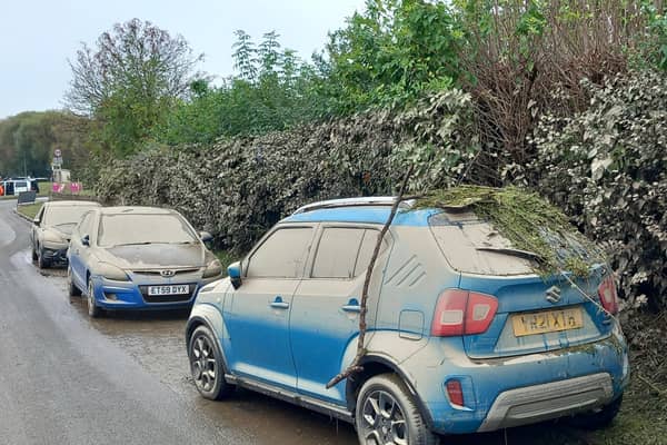 WRECKED: Cars and houses wrecked in Catcliffe