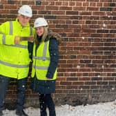BUILDING EDUCATION: David Sutton with Natalie Liversidge, CFO who is a past student of Maltby Comp