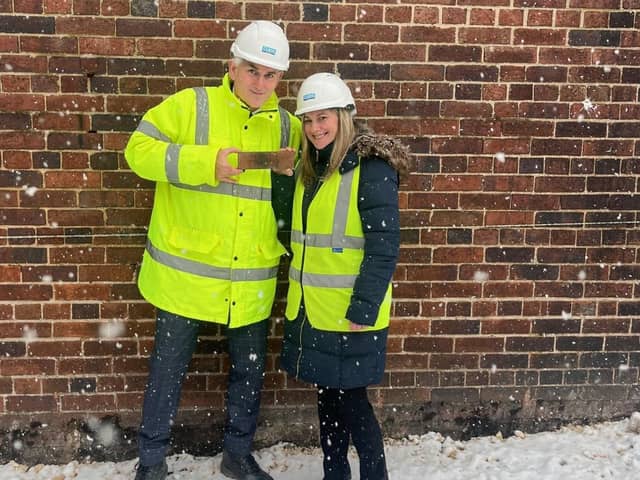BUILDING EDUCATION: David Sutton with Natalie Liversidge, CFO who is a past student of Maltby Comp