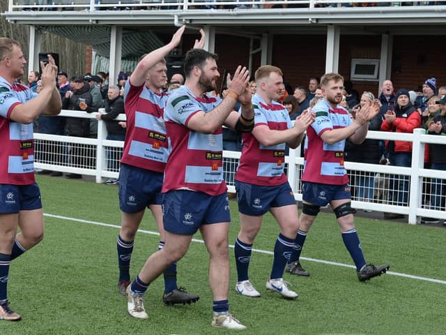 Rotherham Titans celebrate promotion at Billingham last week. Picture by Kerrie Beddows
