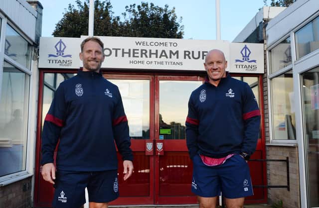 GOOD TEAM: Harvey Biljon (right) with Rotherham Titans head coach Gareth Lewis.