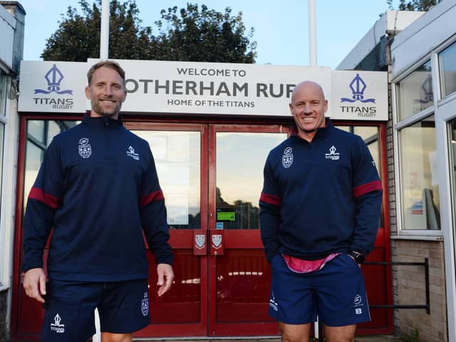 GOOD TEAM: Harvey Biljon (right) with Rotherham Titans head coach Gareth Lewis.
