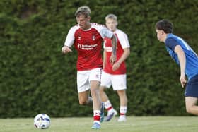 Brandon Williams in action for Rotherham United against Parkgate in a pre-season friendly