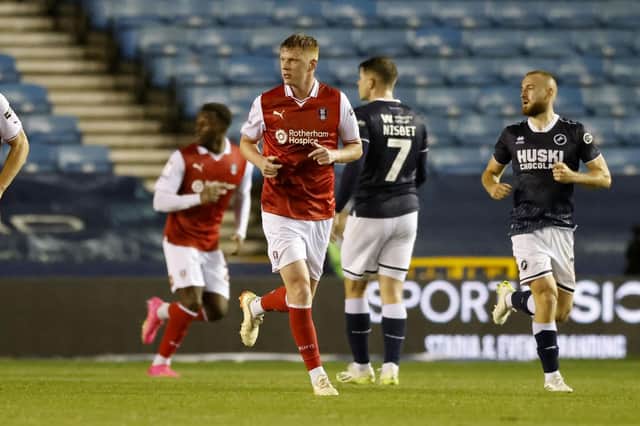 New boy Sam Clucas in Championship action for Rotherham United against Millwall at the New Den on Wednesday. Picture: Jim Brailsford