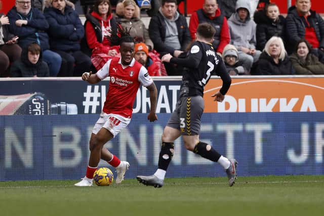 Match action as Rotherham United go down to Southampton at AESSEAL New York Stadium. Picture: Jim Brailsford