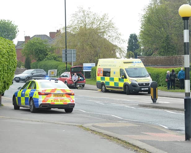Police and ambulance at Stag Medical Centre - pic by Kerrie Beddows