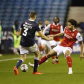 Sam Nombe in action for Rotherham United at Millwall last night. Picture: Jim Brailsford