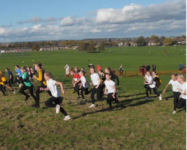 Competitors at the Rotherham Schools Cross Country at Herringthorpe. Pictures: STEVE GAINES