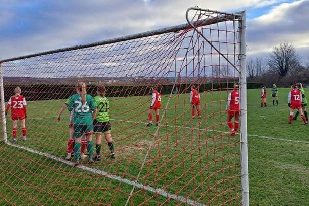 Rotherham United Women in action against Lincoln United.