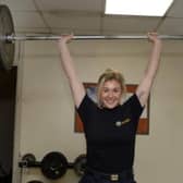 Bronte works out in the SYFR gym at Rotherham Fire Station - photo by Kerrie Beddows