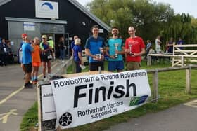 TOP THREE; Round Rotherham first male Rory Harris (centre) with runner-up Kevin Hoult (left) and Lawrence Eccles.