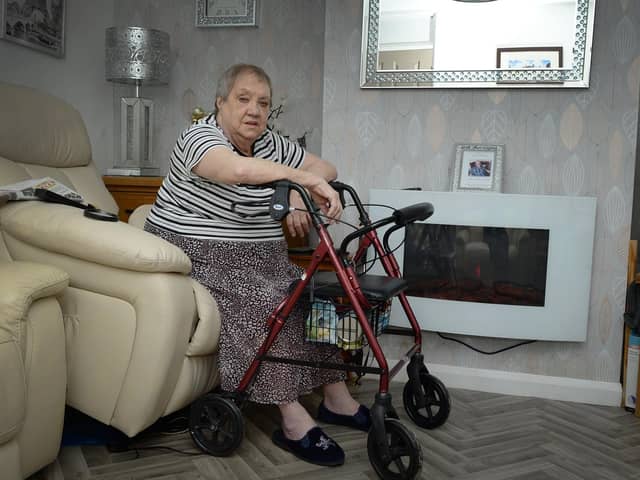 Margaret Fitzpatrick who has been left housebound after a fall