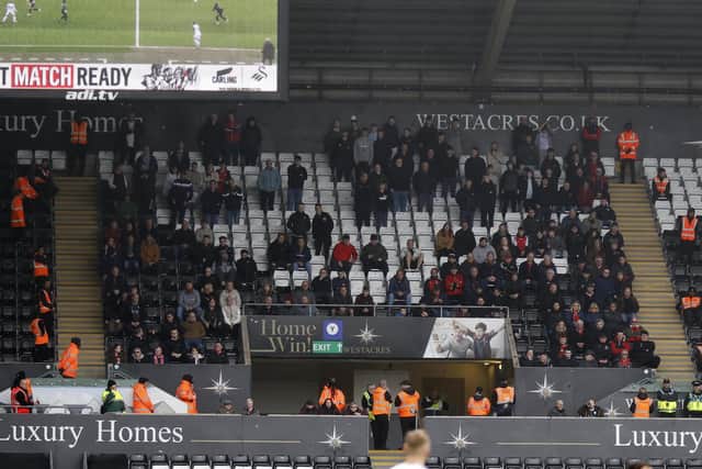Rotherham United fans at Swansea City. Picture: Jim Brailsford